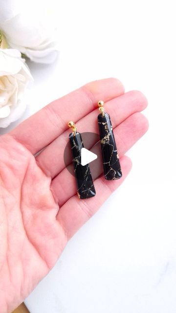 KA Jewellery on Instagram: "Black and gold collection 🖤✨️
.
.
.
#polymerclay #polymerclayearrings #polymerclaytutorials #polymerclaycreations #clayearrings #clayjewelry #clayart #jewelleryuk #jewelrymaking #jewelrygram #earringsoftheday #earringdesign #earringshop #handmadeearrings #handmadewithlove #uniquejewelry #marbleearrings #marbleclay #statementjewelry #danglesearrings #shopsmall #shoplocal #smallbussiness" Black Clay Earrings, Black Polymer Clay Earrings, Marbled Clay, Marble Earrings, Black Clay, Jewellery Uk, March 7, Polymer Clay Tutorial, Polymer Clay Creations