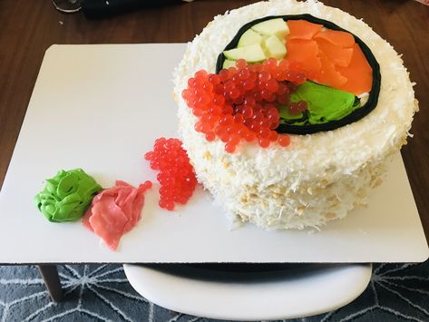 Sushi Party Theme, Sushi First Birthday Party, Sushi Bday Party, Japanese Themed Cake, Sushi Themed Cake, Japanese Theme Cake, Sushi Themed Birthday Party, Japan Themed Party, Sushi Birthday Party Ideas