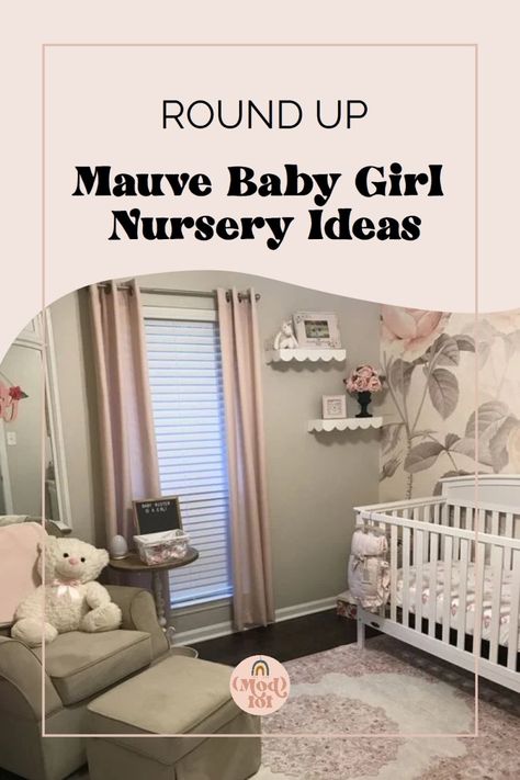 Dusty Rose And Gray Nursery, Dusty Rose Nursery Decor, Dusty Pink And Grey Baby Room, Girl Nursery Mauve, Mauve Baby Nursery, Dusty Rose Crib Bedding, Dusty Rose Nursery, Mauve Nursery, Baby Girl Nursery Ideas