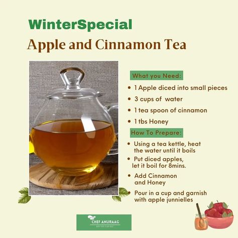 JW Granny Smith Apple Tea, How To Make Cinnamon Tea, Apple Cinnamon Tea Recipe, Apple Tea Recipe, Winter Tea Recipe, Cinnamon Tea Recipe, Tea Recipes Loose Leaf, Apple Cinnamon Tea, Tea Cinnamon