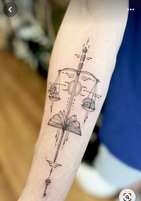 Balance Scale Tattoo, Balance Tattoo, Kpop Tattoos, Libra Tattoo, Scale Tattoo, Three Musketeers, Cool Small Tattoos, Book Tattoo, Tattoo Design Drawings