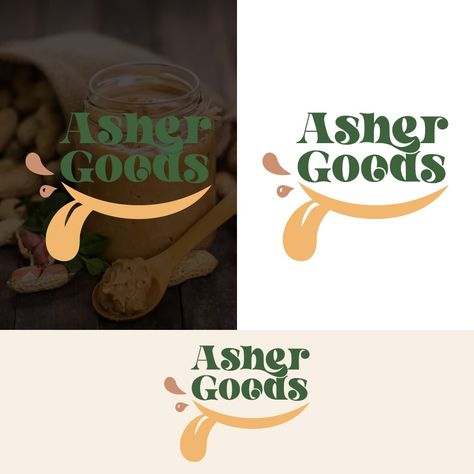 Asher goods Food Brand logo design #logo #peanutbutter #foodlogo #logoconcept Pickle Logo Design Ideas, Peanut Butter Logo Design, Pickle Logo Design, Pickle Logo, Food Brand Logo, Food Company Logo, Introvert Jokes, Food Brand Logos, Sweet Logo