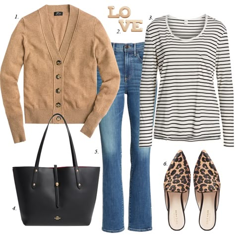 Fall Trends Women, Leopard Mules, Workwear Outfits, Fall Cardigan, Fall Cardigans, Cool Summer Outfits, Outfit Fall, Wardrobe Ideas, Stitch Fix Style