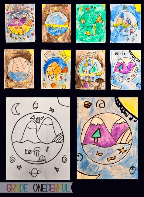 Our Earth Day Paintings Earth Day Painting For Kids, Earth Day Art Projects Elementary, Earth Day Directed Drawing, Earth Day Art Lesson, Earth Day Art Projects, Primary School Art Lessons, Environmental Art Projects, Earth Day Art, Earth Day Drawing