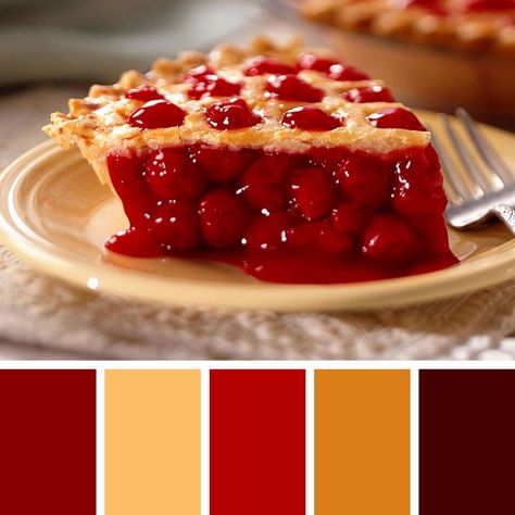 Pie Color Palette, Cherry Pie Slice, Colour Pallets, Pie Slice, Food Inspired, Red Cherry, Oc Ideas, Cherry Pie, Color Pallets