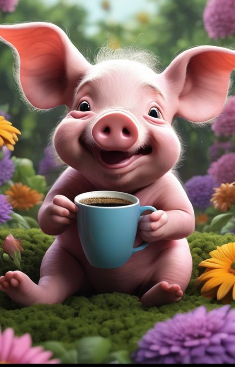 Pig Quotes Funny, Animal Emotions, Pig Quotes, Pigs Quote, Good Morning Happy Monday, Pig Stuff, Animal Humour, Tarot Cards Art, Cards Art