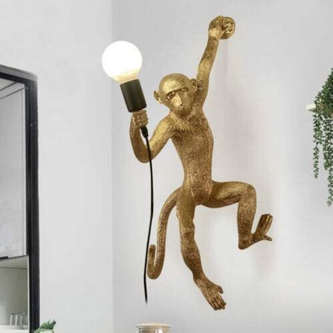 Yoga Studio Lighting, Nordic Living Room Decor, Monkey Light, Monkey Wall, Nordic Living Room, Nordic Lights, Ceiling Fan Chandelier, Hemp Rope, Modern Wall Lights