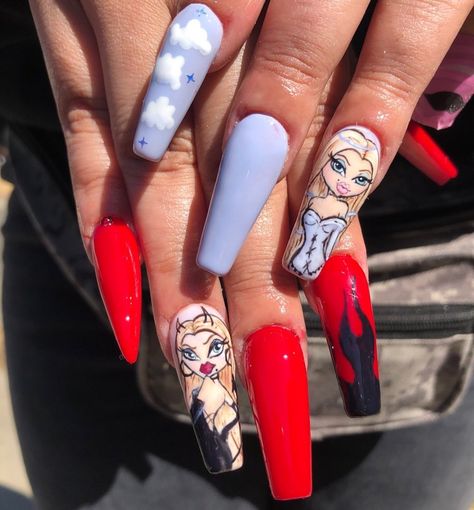 Bratz Babies, Disney Acrylic Nails, Edgy Nails, Grunge Nails, Pastel Nails, Homecoming Nails, Hot Nails, Fire Nails, Dream Nails