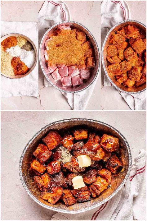 how to smoke pork belly burnt ends. Air Fryer Pork Belly Burnt Ends, Baked Pork Belly Burnt Ends, Pork Ends Recipes, Smoked Honey Jalapeno Pork Belly Burnt Ends, Pork Belly Burnt Ends Oven, Pork Burnt Ends Oven, Pork Belly Burnt Ends Air Fryer, Oven Pork Belly Burnt Ends, Pork Belly Recipes Oven Baked