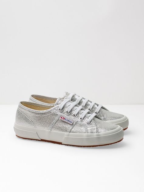 Superga 2750 Cotu Trainers (Silver) | White Stuff Silver Trainers, Trainer Heels, Boys Accessories, Trainers Women, Casual Shoes Women, Boot Shoes Women, Girls Shopping, Shoe Brands, Bag Sale