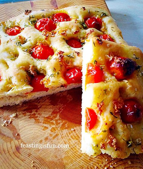 Garlic Focaccia Bread, Easy Bake Bread, Garlic Focaccia, Bread Bites, Tomato Mozzarella Basil, Sourdough Breads, Bd Ideas, Foccacia Bread, Focaccia Bread Recipe