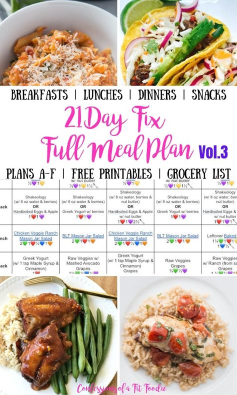 Greek Bowls, 21 Day Fix Vegetarian, 21 Day Fix Snacks, 21 Day Fix Plan, 21 Day Fix Breakfast, Snacks Dinner, 21 Day Meal Plan, Printable Grocery List, 21 Day Fix Meal Plan