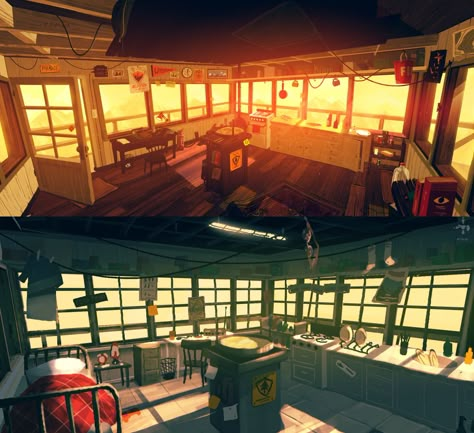 Campo Santo — Firewatch Reference: Inside Fire Lookout Towers... Firewatch Game, The Long Dark, Game Studio, Lookout Tower, Tower House, Cabin Camping, Interior Concept, Watch Tower, Life Is Strange