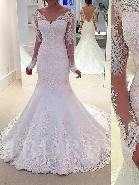 Backless Mermaid Wedding Dresses, Custom Wedding Dresses, Cheap Wedding Dresses, Applique Wedding, Applique Wedding Dress, Dresses Mermaid, Wedding Dresses Beaded, Sleeve Wedding Dress, Custom Wedding Dress