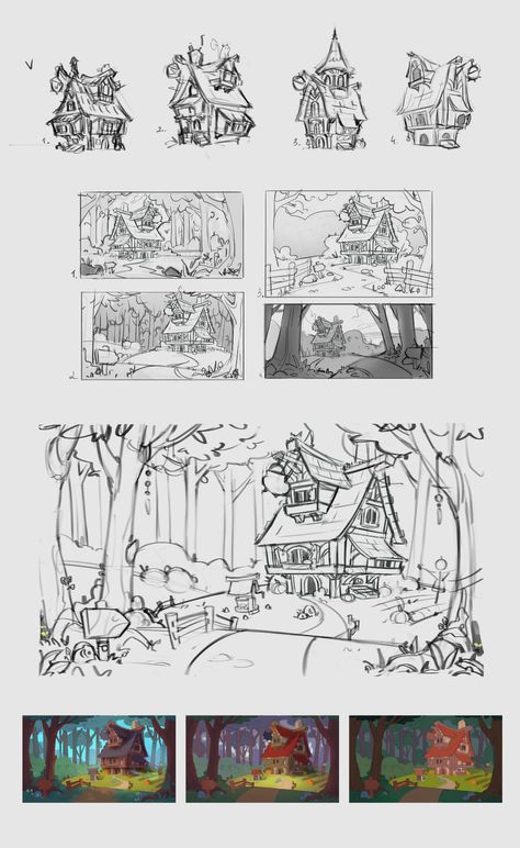 ArtStation - Witch House Concept Art Tutorial, Bg Design, Perspective Art, Background Drawing, Game Illustration, Witch House, Game Concept Art, Artist Portfolio, Animation Background