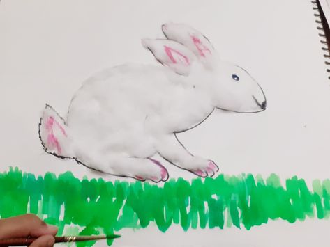 Nursery Craft/Activity Cotton Pasting Activity, Rabbit Activities For Kids, Nursery Crafts, Rabbit Crafts, Beautiful Status, Craft Activity, Craft Activities, Activities For Kids, Crafts For Kids