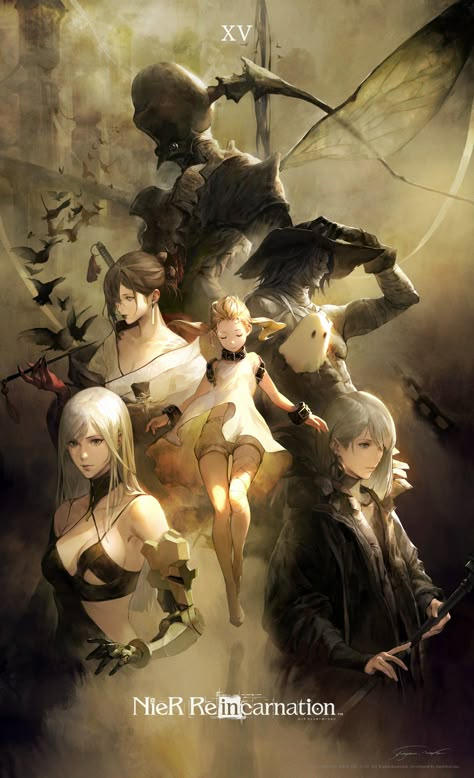 Nier Characters, Akihiko Yoshida, Nier Reincarnation, Nier Replicant, Nier Automata, Square Enix, 판타지 아트, Final Fantasy, Drake