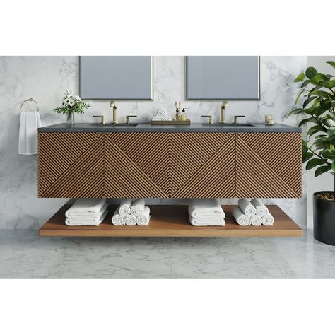 Leuven Floating Vanity (36"-72") Modern Floating Vanity Powder Room, Floating Vanity Ideas Bathroom, Vanity Ideas For Bathroom, Luxury Bathroom Vanity Design, Modern Bathroom Vanity Ideas, Vanity Ideas Bathroom, Floating Vanity Bathroom, Bathroom Vanity Modern, Chestnut Stain