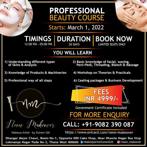 Beaution Course, Salon Offers, Attractive Background, Beauty Courses, Diy String Lights, Beauty Salon Logo, Beauty Parlor, Business Development, Floral Cards