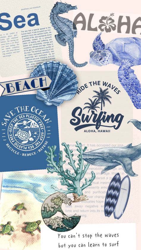 Ocean Wallpaper Aesthetic, Beachy Wallpapers, Beachy Wallpaper, Beach Wall Collage, Surf Aesthetic, Cute Summer Wallpapers, Home Decor Idea, Kitchen Home Decor, Home Decoration Ideas