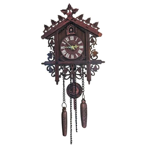 PRICES MAY VARY. Material: The coo coo clock is constructed from density board material, ensuring longevity and sturdiness. Its smooth surface is from burrs, making it easy to clean and maintain, allowing for long-term use. Traditional and Exquisite: The traditional cuckoo clock features a delightful bird that pops out when chiming, adding a fun aspect to timekeeping. Meticulously crafted with intricate carvings of maple leaves and vines, along with a pendulum, chains, and carrot-like weights, t Wooden Tree House, Wall Clock Hanging, Clock For Living Room, 3d Wall Clock, Retro Wall Clock, Clock Vintage, Hanging Clock, Vintage Wall Clock, Clock Art