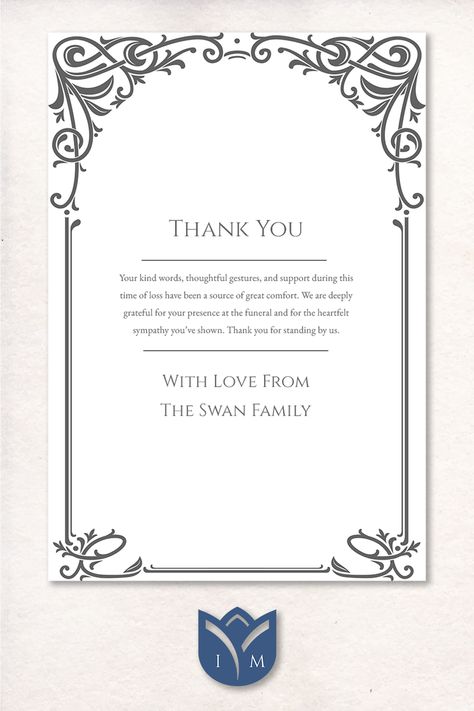 funeral thank you card template. Share A Memory, Thank You Card Design, Express Gratitude, Order Of Service, Thank You Card Template, Grateful For You, Custom Templates, Announcement Cards, Design App