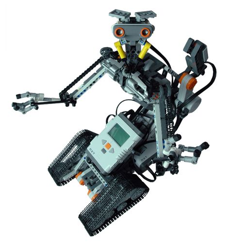 LEGO MINDSTORMS NXT replica of Johnny 5, the robot starred in the Short Circuit movies. It's included in my book "Creating Cool LEGO MINDSTORMS NXT Robots" Lego Rubiks Cube, Lego Nxt, Cube Solver, Johnny 5, Lego Robotics, Lego Mindstorms Nxt, Johnny Five, Lego Techniques, Lego Mindstorms