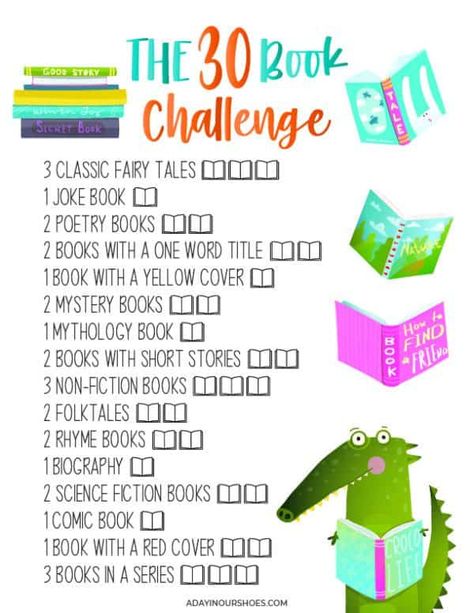 30 Book Reading Challenge for Kids: Free Printable Reading Tracker 30 Book Challenge, Reading Challenge For Kids, Book Reading Challenge, Printable Reading Tracker, Reading Programs For Kids, Book Whisperer, Reading Log Printable, Must Read Books, Mythology Books