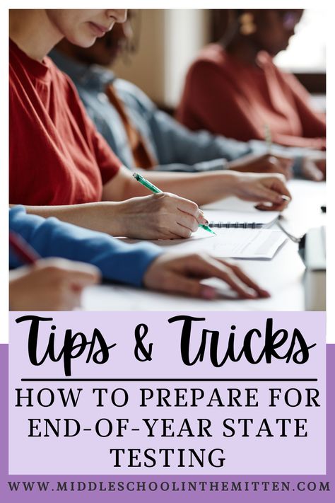 This blog post shares about strategies for preparing for end-of-the-year high-stakes testing to make your students feel confident! These strategies for state testing prep and end-of-year testing encouragement will help you practice intentionally, teach testing strategies, and help your students do their best! Perfect for elementary and middle school math or ELA teachers and administrators! Read this post today! Test Taking Strategies For Middle School, State Testing Prep, Testing Encouragement, Maths Activities Middle School, Math Activities Elementary, Test Taking Strategies, Middle School Math Classroom, School Testing, Testing Strategies