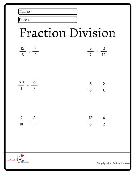 Fraction Division Worksheet 2 | FREE Download Check more at https://kto5education.com/fraction-division-worksheet-2/ Fraction Division, Division Of Fractions, Fractions Division, Division Worksheets, Math Worksheets, Division, Free Download