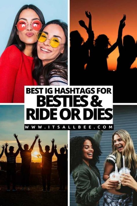 Hashtags For Friends, Best Friend Hashtags, Funny Hashtags, Ig Hashtags, Bestfriend Captions For Instagram, Social Media Hashtags, Hashtags For Instagram, Cool Hashtags, Best Friend Captions