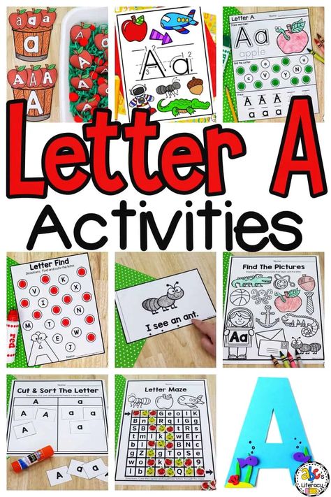 Letter A Bible Lesson, Letter A Centers For Preschool, Letter Of Week Activities, A Preschool Activities Letter, Letter A Games, A Alligator Craft, Activities For The Letter A, Letter A Activity, Letter A Activities For Preschool