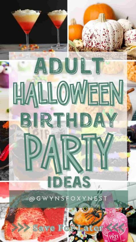 Create a spooky Halloween party with these fun adults Halloween Birthday Party Ideas. Halloween Birthday Theme For Adults, 60th Halloween Birthday Party, Halloween Adult Birthday Party, Girls Halloween Party Adult, Halloween Themed Birthday Party Adults, 30th Birthday Halloween Party, Halloween Birthday Party For Adults Decorations, 21st Halloween Birthday Ideas, Kids Halloween Birthday Party Ideas