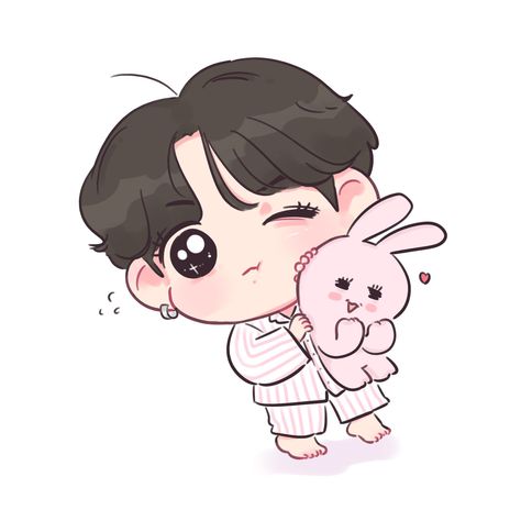 Jungkook Chibi Fanart, Jungkook Cartoon, Bts Chibi Jungkook Cute, Chibi Jungkook, Jungkook Chibi, Anime Bts, Cute Easy Doodles, Easy Doodles, Bts Art