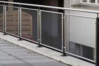 Elegant balcony balustrade provide superb fall protection without blocking your sight. Fence Horizontal, Steel Balustrade, Perforated Steel, Glass Fence, Black Fence, Balcony Grill Design, Balcony Railing Design, Brick Fence, Horizontal Fence