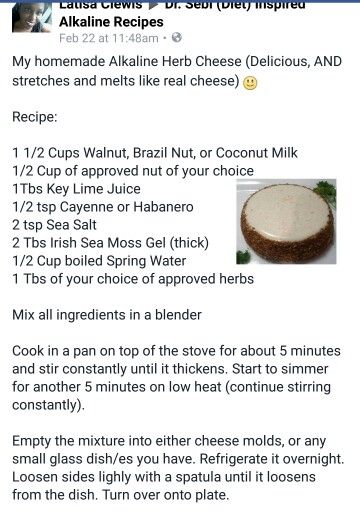 Alkaline Vegan herb cheese with Dr Sebi approved ingredients Alkaline Cheese, Dr Sebi Recipes Alkaline Diet, Raw Food Diet Plan, Dr Sebi Recipes, Dr Sebi Alkaline Food, Alkaline Vegan, Alkaline Diet Recipes, Herb Cheese, Dr Sebi