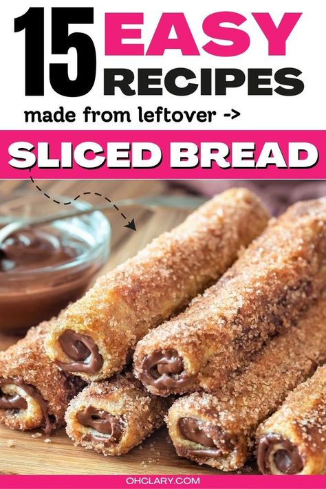 Looking for easy recipes with bread slices to use up leftover white bread? I’ve compiled a list of 15+ of the best recipes using sliced white bread to inspire you! Sliced White Bread Recipes, Dessert With Bread Slices, Recipes With Loaf Of Bread, Recipes With White Bread Slices, Sliced Bread Desserts, What To Do With White Bread, Recipes Using Sliced White Bread, White Bread Dessert Recipes, What To Make With Sandwich Bread