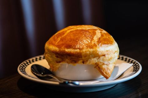 Mushroom soup from Chicago's Steak and Seafood Gourmet Green Bean Casserole, Mushroom Cream Soup, Zuppa Soup, Recipe Mushroom, Cream Of Coconut, Pepperidge Farm Puff Pastry, Savory Treats, Creamy Mushroom Soup, Puff Recipe