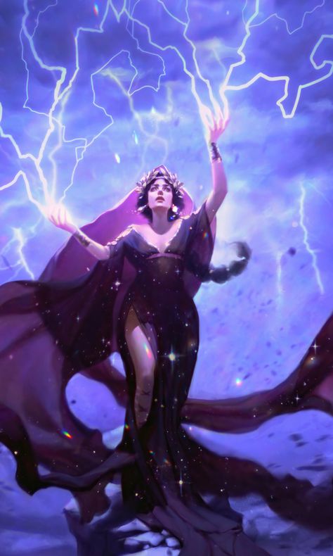 Storm God, Types Of Magic, Mtg Art, Fiction Idea, Magic The Gathering Cards, Thunder And Lightning, Mystical Art, Snow Queen, Fantasy Warrior