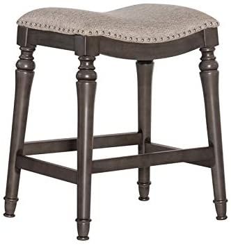 Powell Hayes Big and Tall 27" Wood Counter Stool in Blue Traditional Bar Stool, Gray Counter, Powell Furniture, Counter Stools Backless, Wood Counter Stools, Saddle Seat, Counter Chairs, Wood Counter, Counter Height Stools