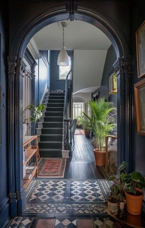 Victorian Home Porch, Victorian House Design Interiors, Inside Of Victorian Homes, Organic Victorian Decor, Whimsical Victorian Home, Victorian Homes Hallway, Modern English Victorian House Interiors, Rustic Victorian House, Small Victorian Cottage Interior