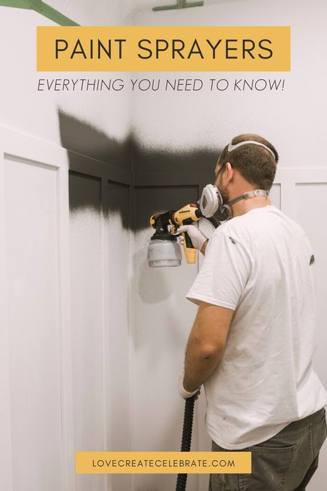 How To Use An Airless Paint Sprayer, How To Use A Spray Painter, Painting With Sprayer, How To Use Paint Sprayer, Wagner Spray Painter, Using A Paint Sprayer On Walls, Wagner Paint Sprayer Tips, Paint Sprayer For Cabinets, Spray Painting Interior Walls