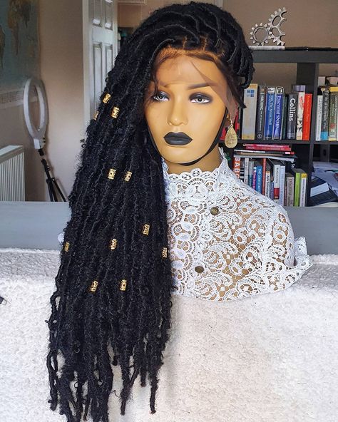 Distressed Locs, Natural Locs, Kanekalon Braiding Hair, Lace Braids, Butterfly Locs, Small Head, Box Braid Wig, Protective Hairstyles Braids, Braided Wig