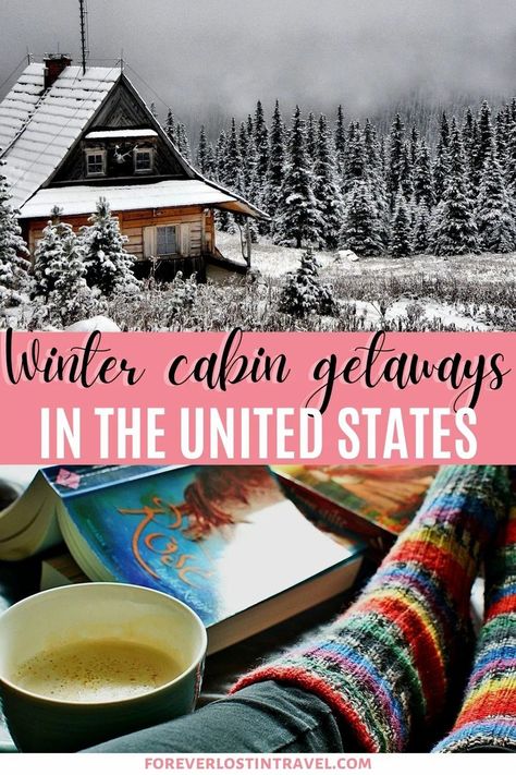 cozy winter cabins in the USA Winter Cabin In The Woods, Winter Cabins, Vacation With Friends, United States Travel Bucket Lists, Cozy Winter Cabin, Couples Retreat, Cabin Trip, Relaxing Travel, Solo Trip