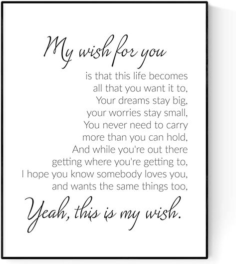 Rascal Flatts Lyrics, Life Partner Quote, Partner Quotes, Friend Poems, Lyrics Poster, Music Art Print, Rascal Flatts, My Wish For You, I Hope You Know