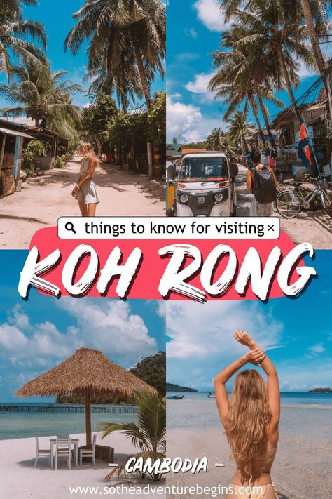 travel guide sharing essential information and things to know before visiting Koh Rong island Cambodia. Thailand Kids, Cambodia Itinerary, Cambodia Beaches, Cambodia Travel, The Adventure Begins, Adventure Begins, Phnom Penh, Solo Female Travel, Paradise Island