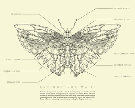 Robot Butterfly Drawing, Concept Art Butterfly, Sci Fi Butterfly, Mechanical Butterfly Tattoo, Butterfly Anatomy Illustration, Cybernetics Art, Robotic Butterfly, Robot Butterfly, Cyberpunk Butterfly