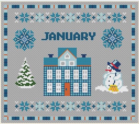 January Cross Stitch Pattern, January Monthly Sampler, Calendar cross stitch, PDF,House Sampler, Primitive cross stitch pattern,gift,easy Immediate PDF Download Includes: 2 PDF + 2 JPF files Fabric: Aida 14 119w X 105h Stitches Size: 14 Count, 21.59w X 19.05h cm To open and print file you will need Adobe Acrobat Reader Download for free from http://get.adobe.com/reader/?promoid=JZEFU This is a cross stitch pattern only. No fabric, floss, or materials are included in the listing. Happy stitching! January Cross Stitch, Calendar Cross Stitch, Primitive Cross Stitch, Cat Quilt Block, Primitive Cross Stitch Patterns, Santa Cross Stitch, Quilt Modernen, Pdf Quilt Pattern, Cat Quilt