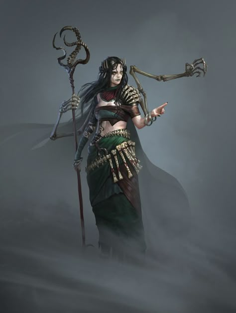 Bone Witch, Witch Characters, Dnd Inspiration, 다크 판타지, The Elder Scrolls, Witch Art, Rpg Characters, Fantasy Rpg, Inspiring Art