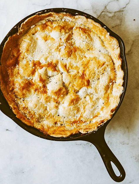 Skillet Pie, Lemon Chicken Pot Pie, One Pan Lemon Chicken Pot Pie, Skillet Chicken Pot Pie, Chicken Pot Pie Cast Iron Skillet, Cast Iron Skillet Chicken Pot Pie, Cast Iron Chicken Pot Pie With Puff Pastry, Cast Iron Skillet Chicken Pot Pie With Biscuits, Skillet Chicken Pot Pie With Puff Pastry